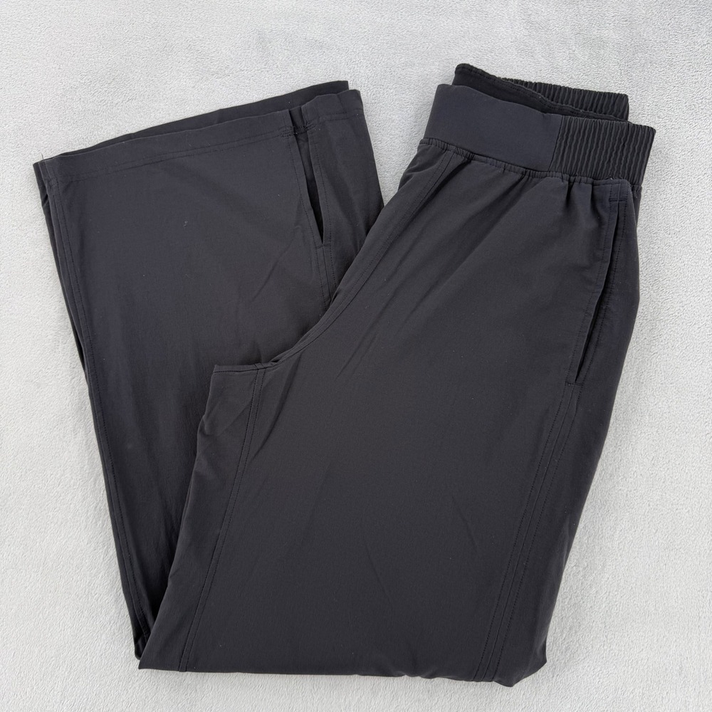 Lululemon Pants Womens Medium Beyond the Studio Wide Leg Black Elastic Waist